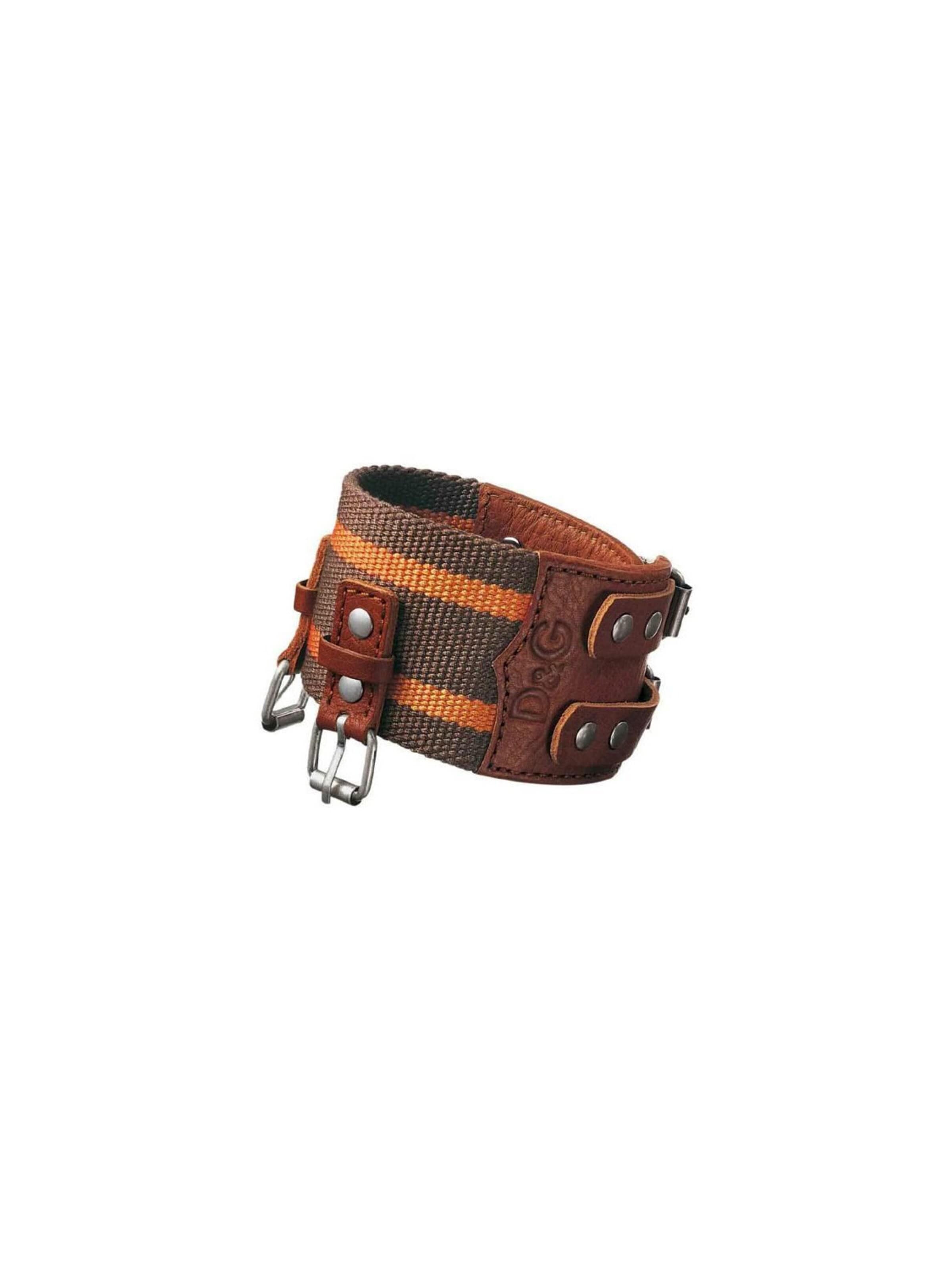 D&G Bracelet 'Leder Herrenarmband - DJ0726' in Brown: front