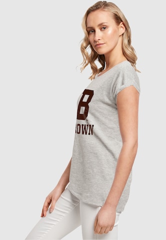 Merchcode T-Shirt 'Brown University - B Initial' in Grau