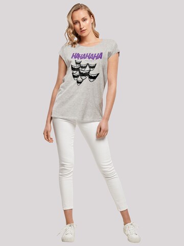 F4NT4STIC T-Shirt 'DC Comis Superhelden Batman Joker Smile' in Grau