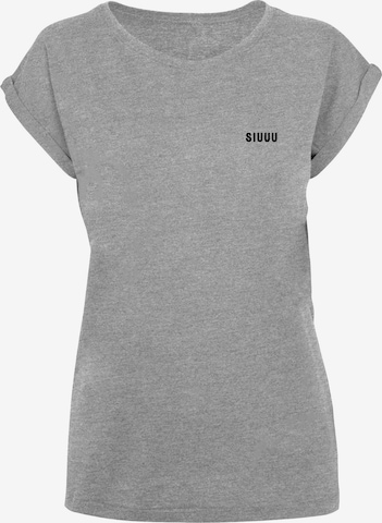 F4NT4STIC T-Shirt 'SIUUU' in Grau: predná strana