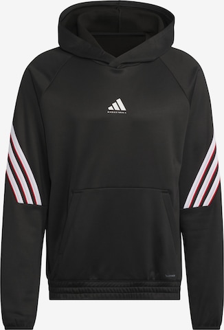 ADIDAS PERFORMANCE - Camiseta deportiva 'Basketball Crazy Warm Fleece' en negro: frente