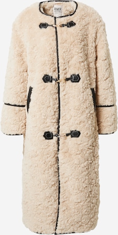 River Island Tussenmantel in Beige: voorkant