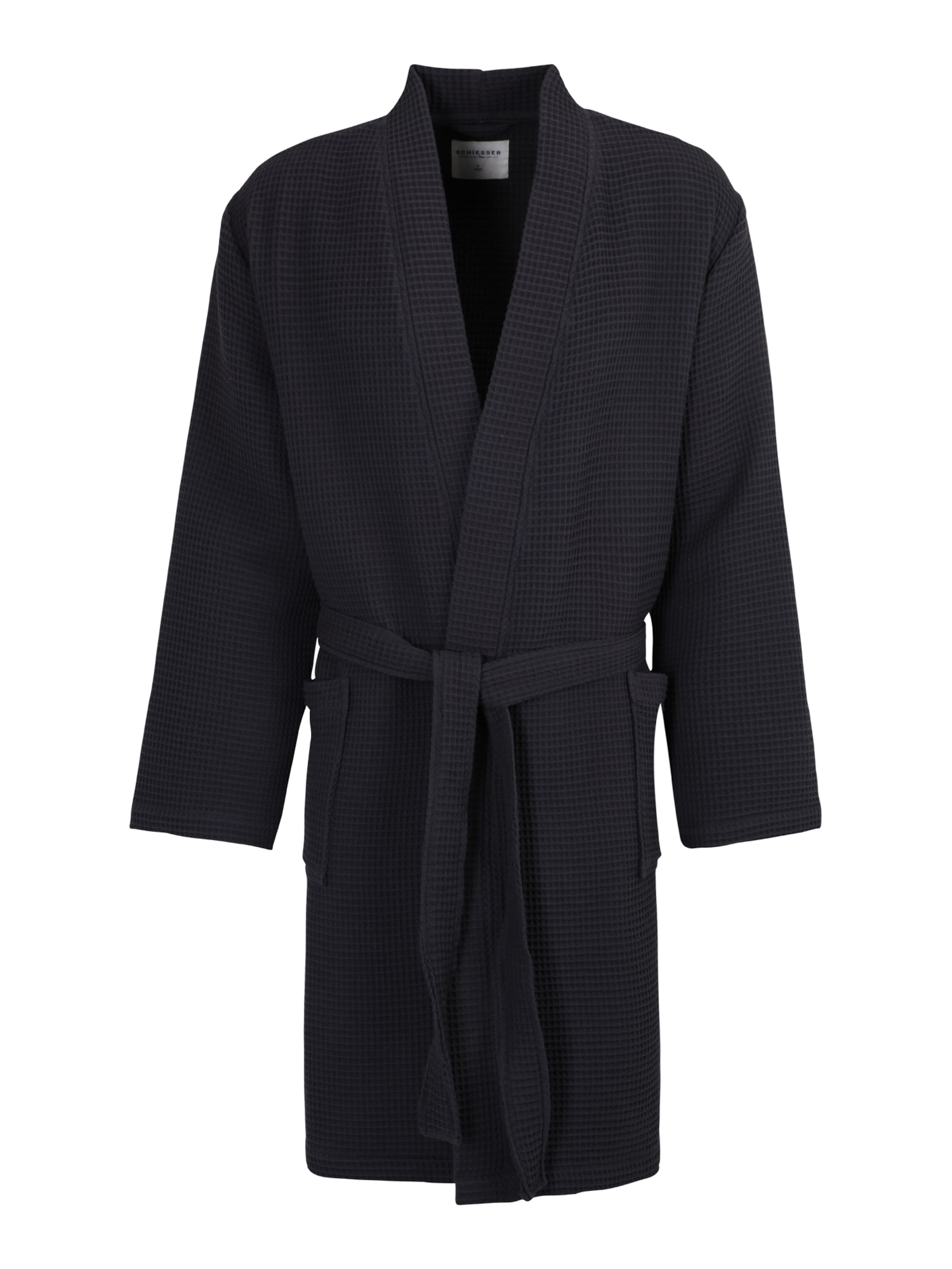 SCHIESSER Badjas kort in Grijs: voorkant