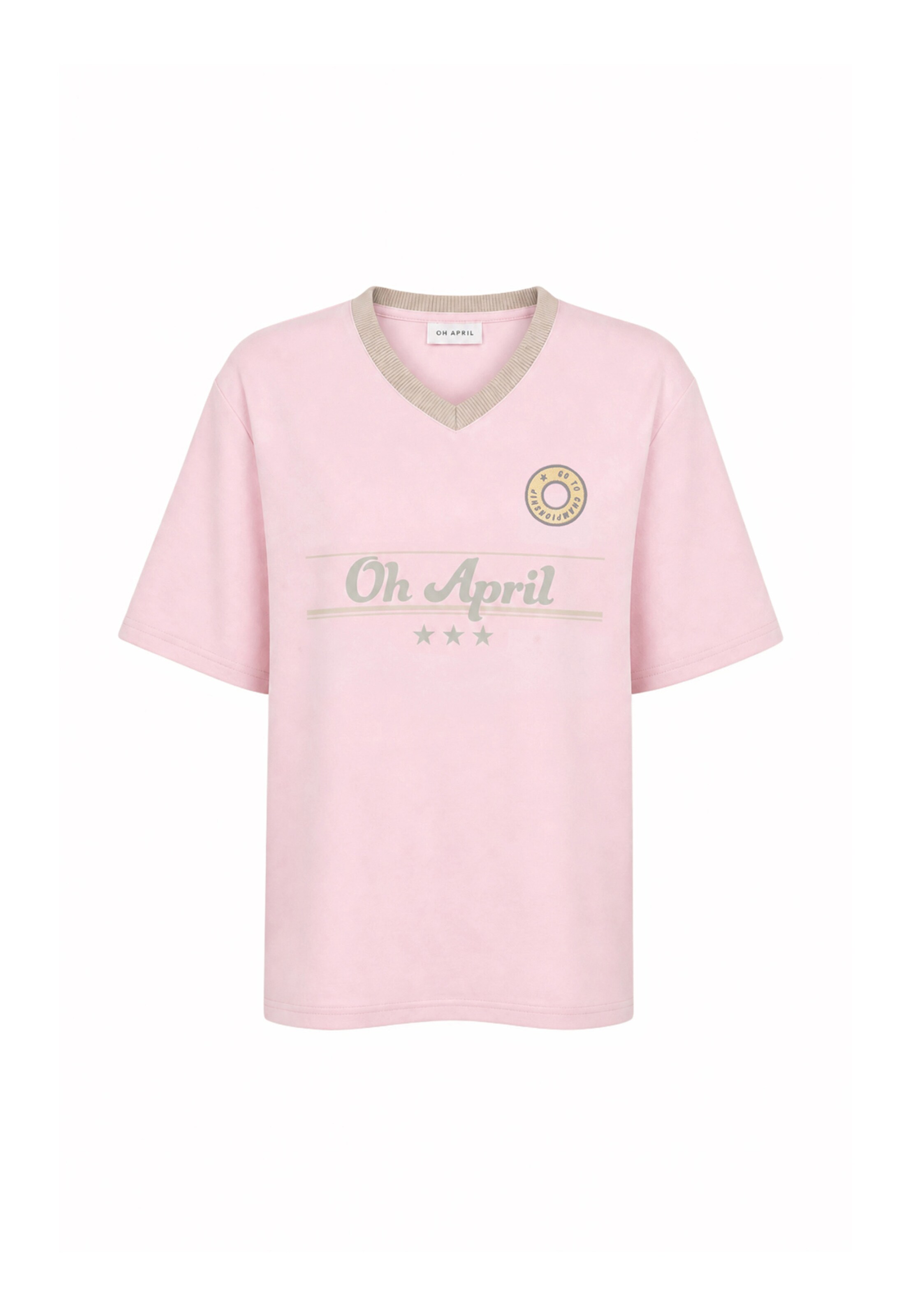T-shirt OH APRIL en rose : devant