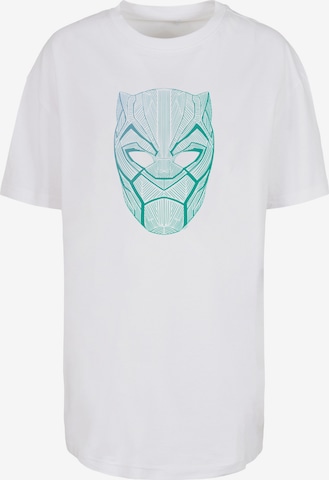 F4NT4STIC Oversized shirt 'Panther Tribal Mask' in Wit: voorkant