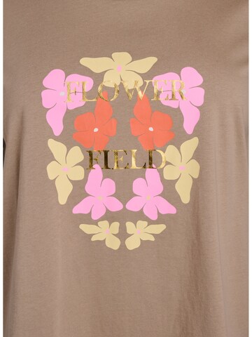 Zizzi Shirt 'Vevelyn' in Bruin