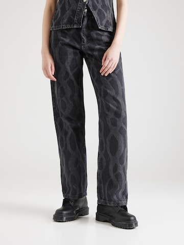 Wide leg Jeans 'Mickie' de la Hosbjerg pe negru: față