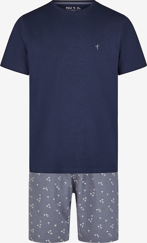 Phil & Co. Berlin Pajama short ' Lounge Dreams ' in Blue: front