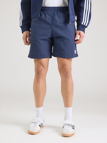 ADIDAS ORIGINALS Широка кройка Панталон 'Trefoil Essentials' в синьо: отпред