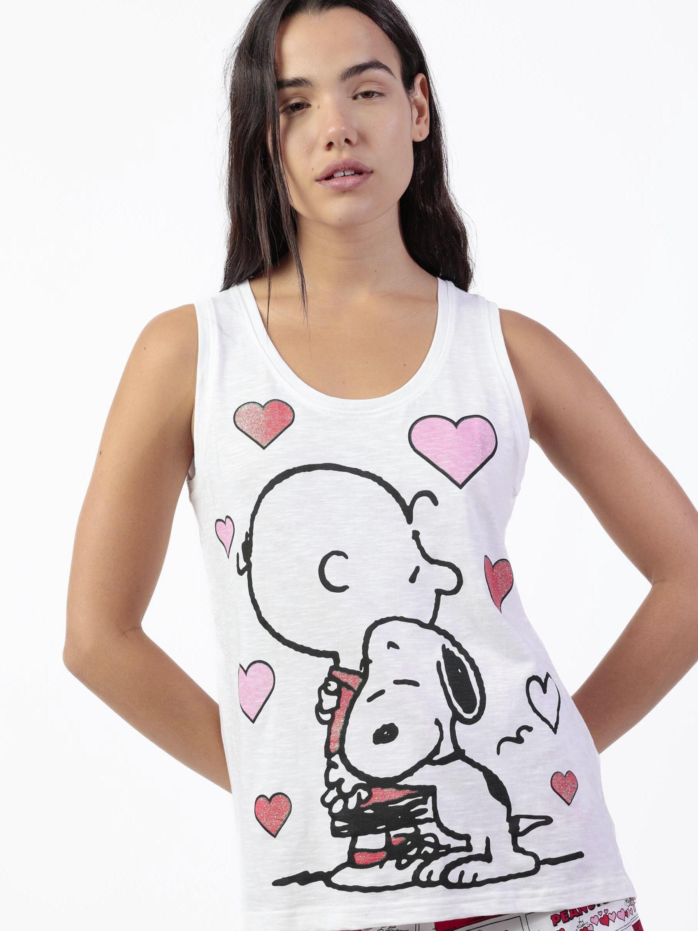 PEANUTS - Pijama 'Love Valentines' en blanco