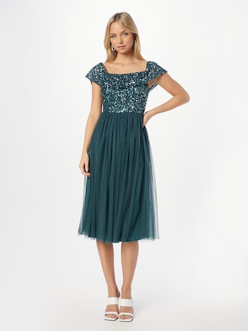 Robe de cocktail 'BARDOT' Maya Deluxe en vert : devant