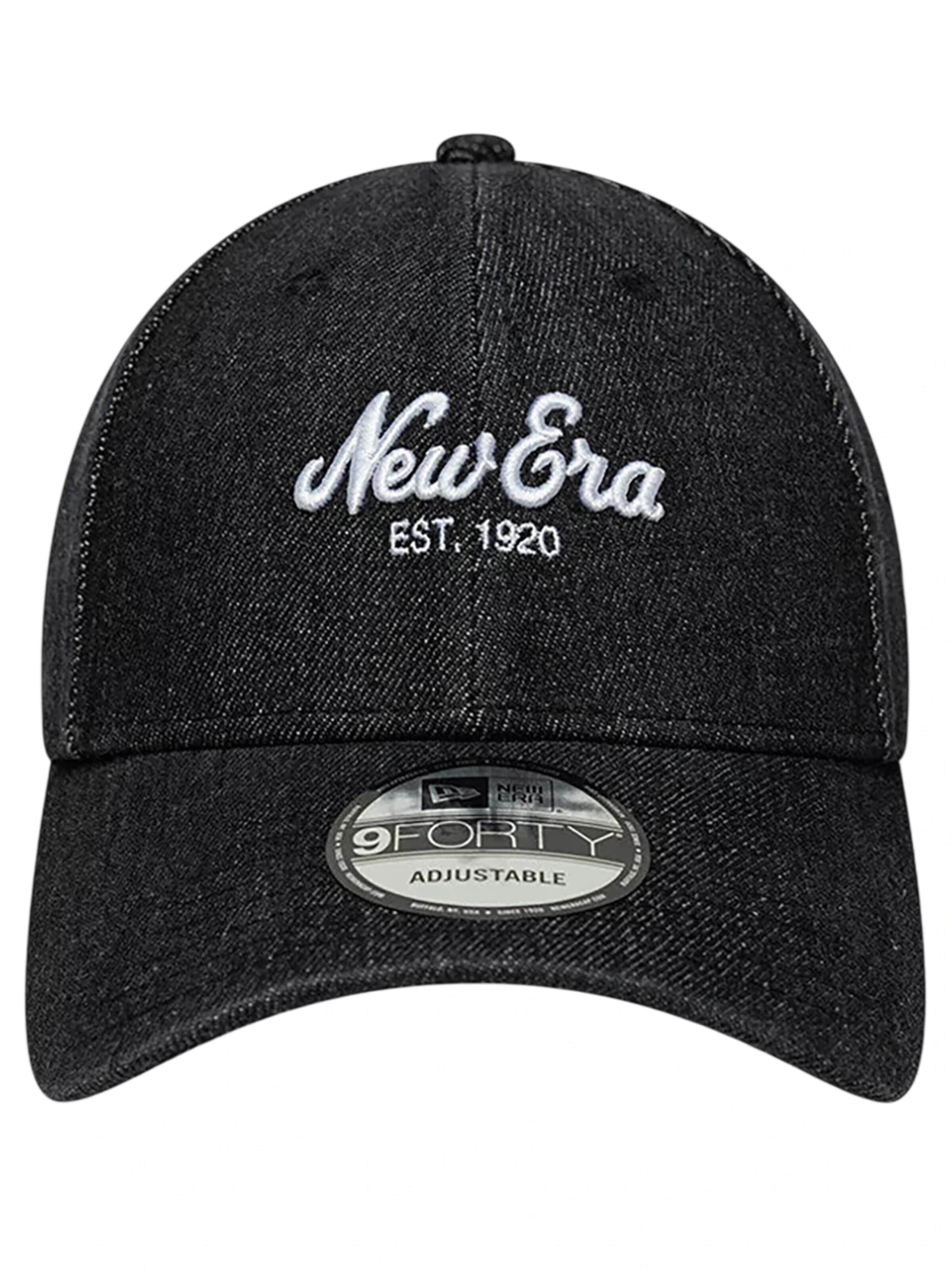 NEW ERA Cap 'Denim'‌‌‌‌‌‌‌‌‌‌ in Schwarz: Vorderseite