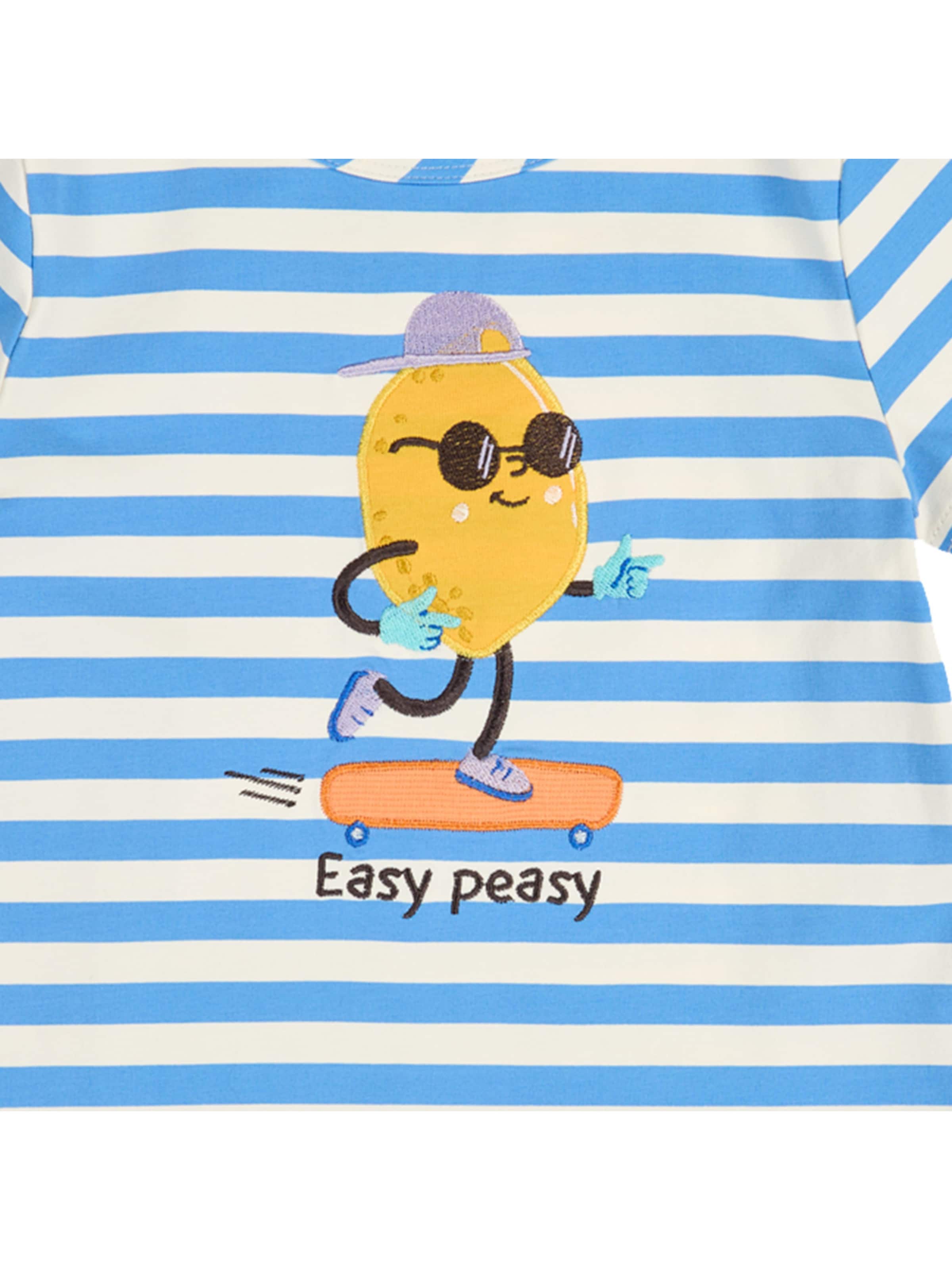Fred's World by GREEN COTTON T-Shirt ' Easy Peasy ' in Blau
