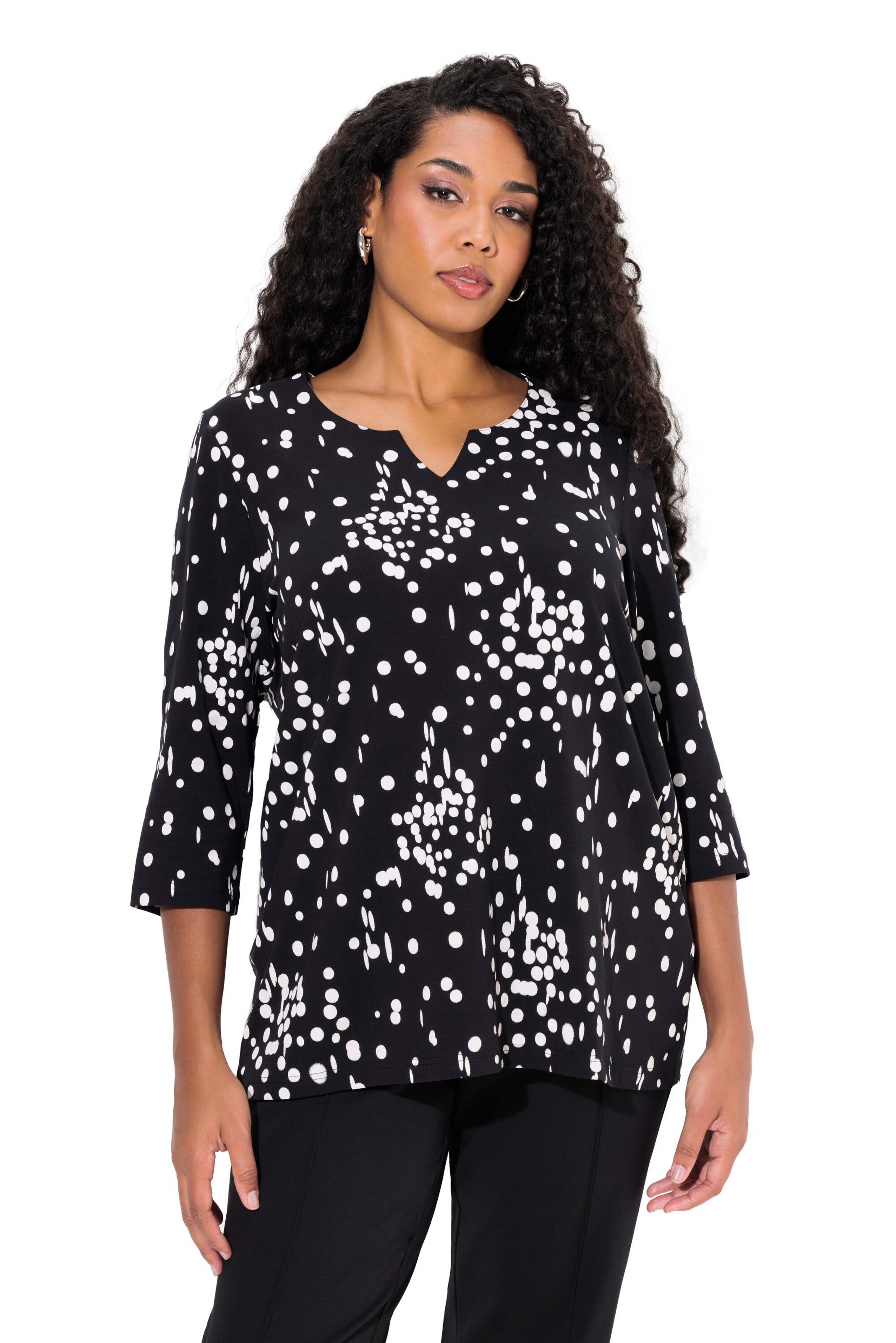 Ulla Popken Shirt in Zwart: voorkant