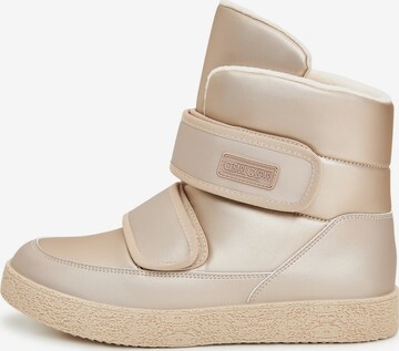 CESARE GASPARI Snow Boots in Beige: front