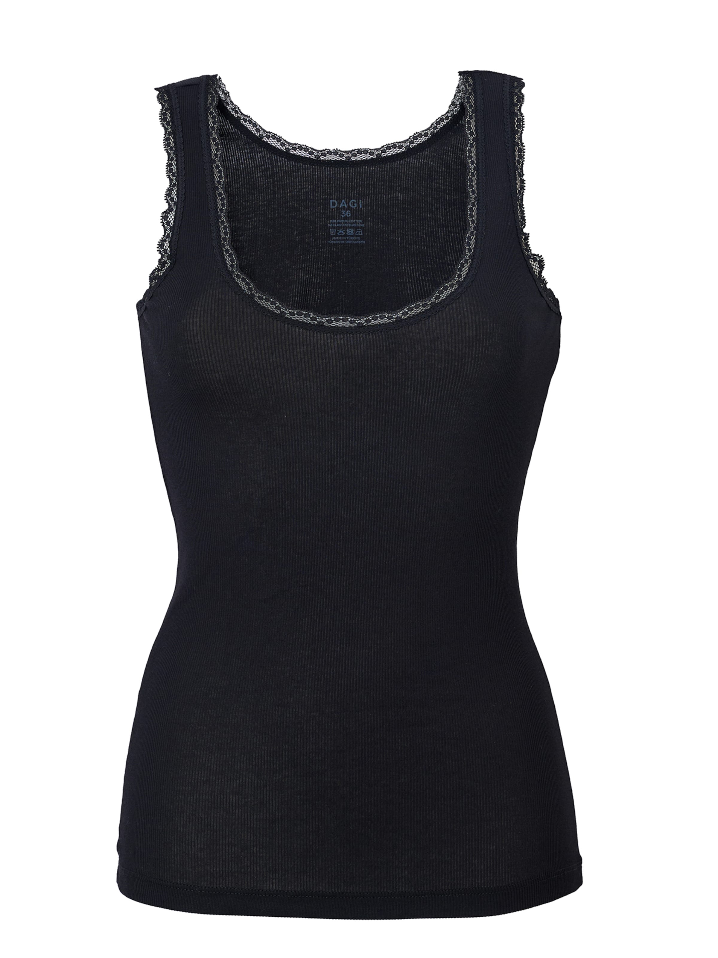 Maillot de corps Dagi en noir : devant