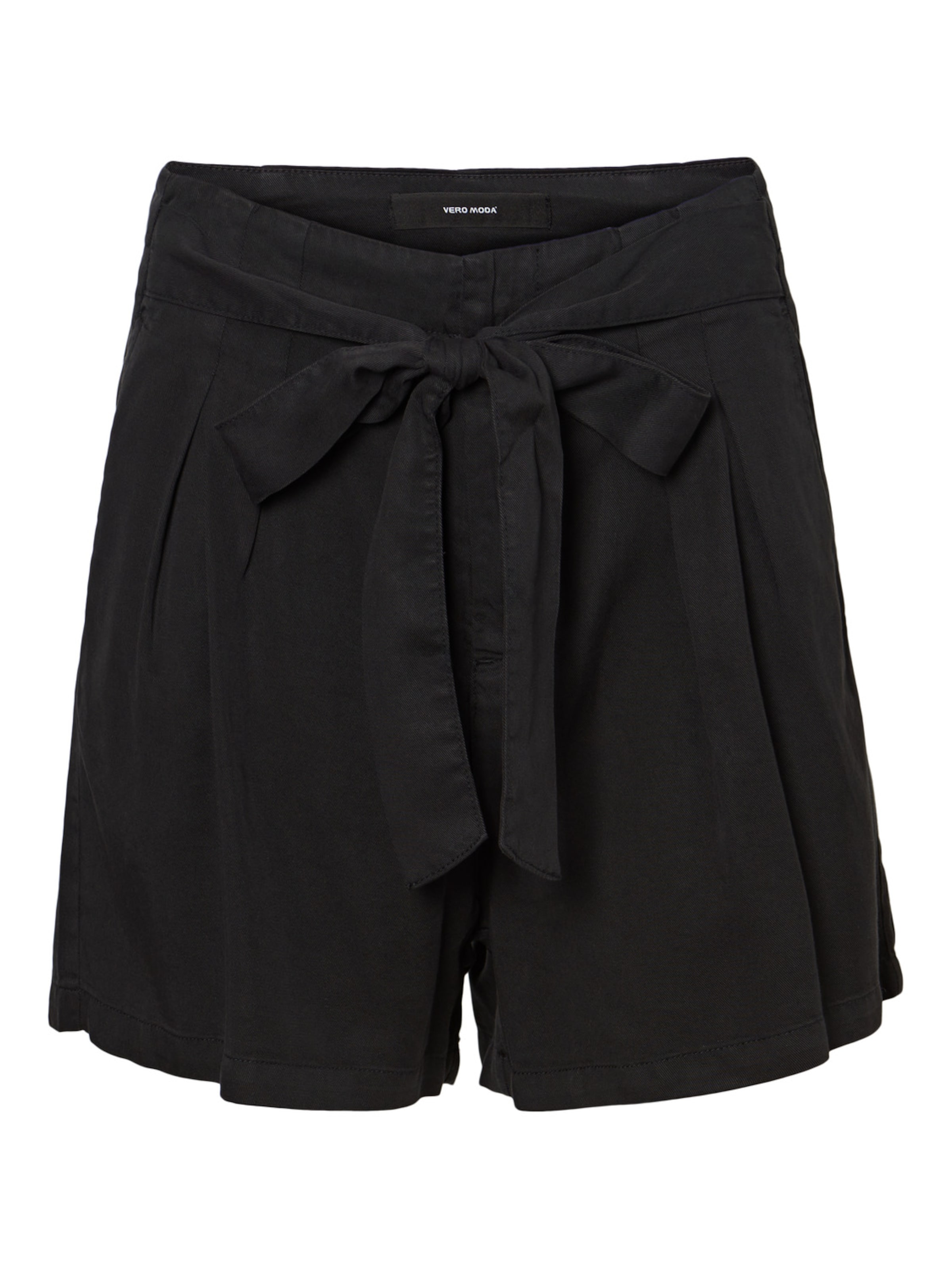 VERO MODA - Loosefit Calças com pregas 'Mia' em preto: frente
