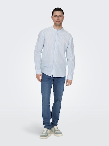 Slim fit Camicia 'Caiden' di Only & Sons in blu