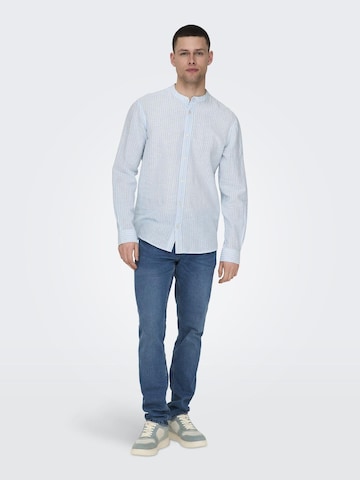 Only & Sons Slim Fit Hemd 'Caiden' in Blau