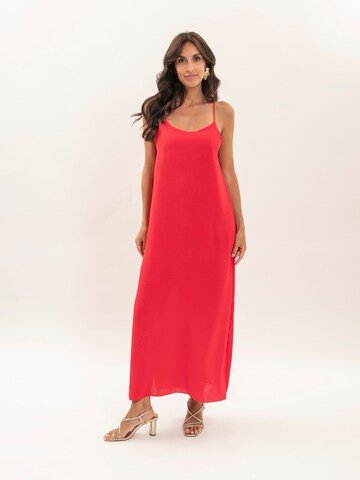 Robe d’été 'Robe longue à bretelles IGGY' Dona Lisa en rouge