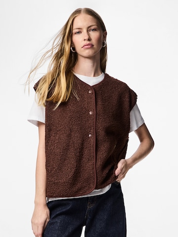 PIECES Vest 'PCKatty' in Brown: front