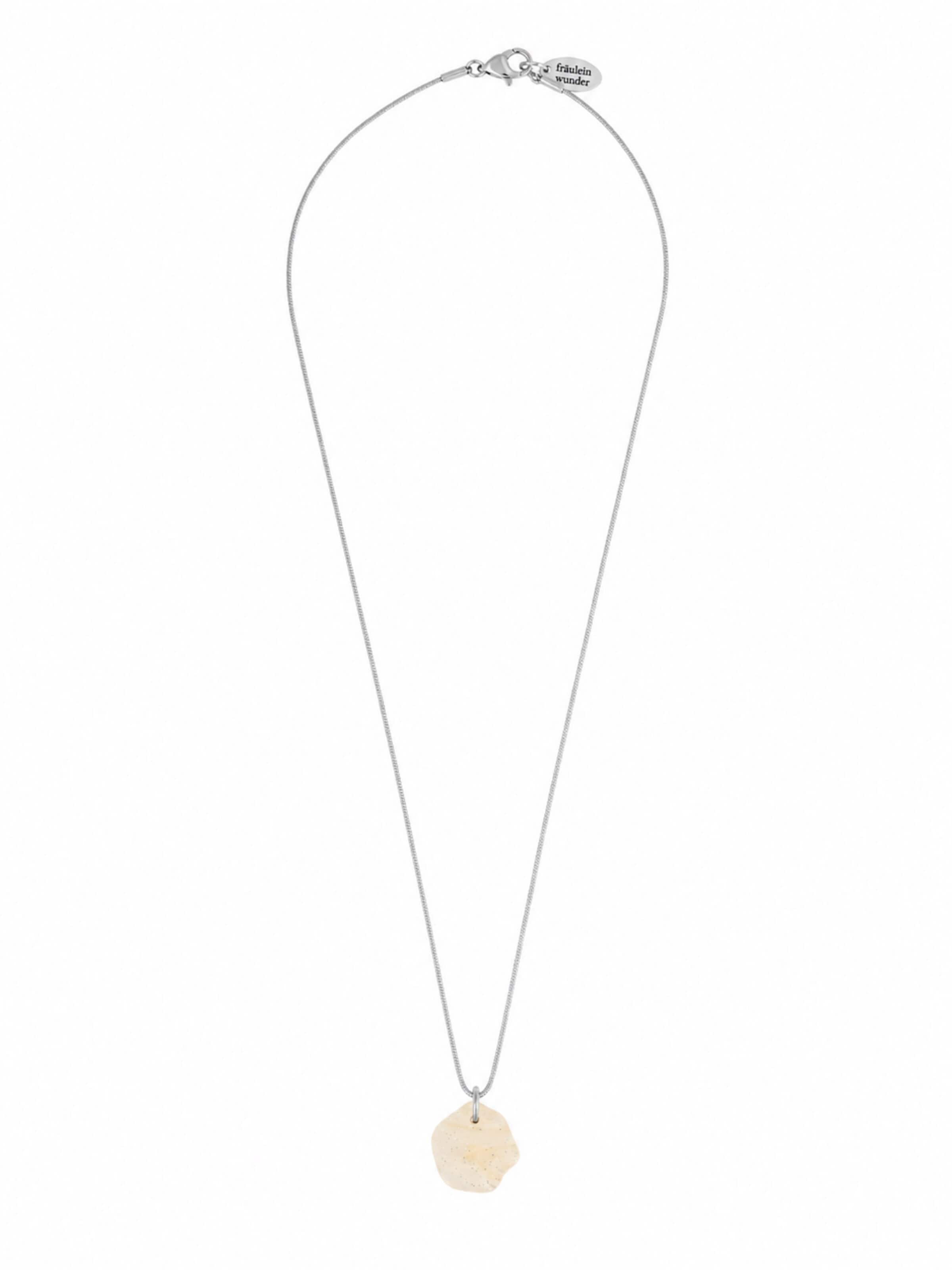 Fräulein Wunder Kette 'Acetat Alice Silber'‌‌‌‌‌ in Beige: Vorderseite