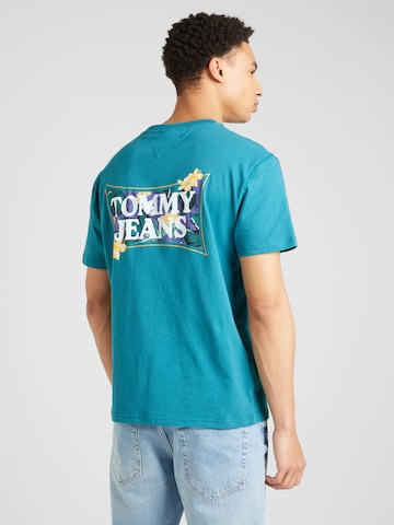 Tommy Jeans Shirt 'FLOWER POWER' in Blauw: voorkant