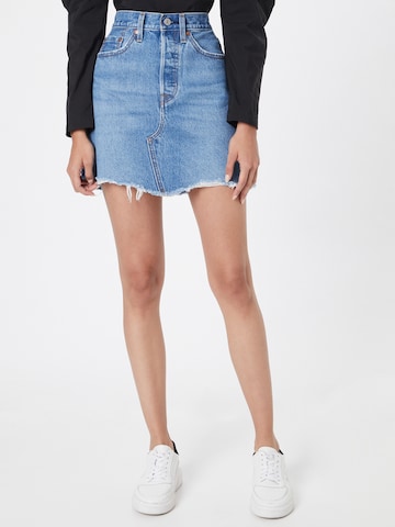 LEVI'S ® - Saia 'High Rise Deconstructed Iconic' em azul: frente