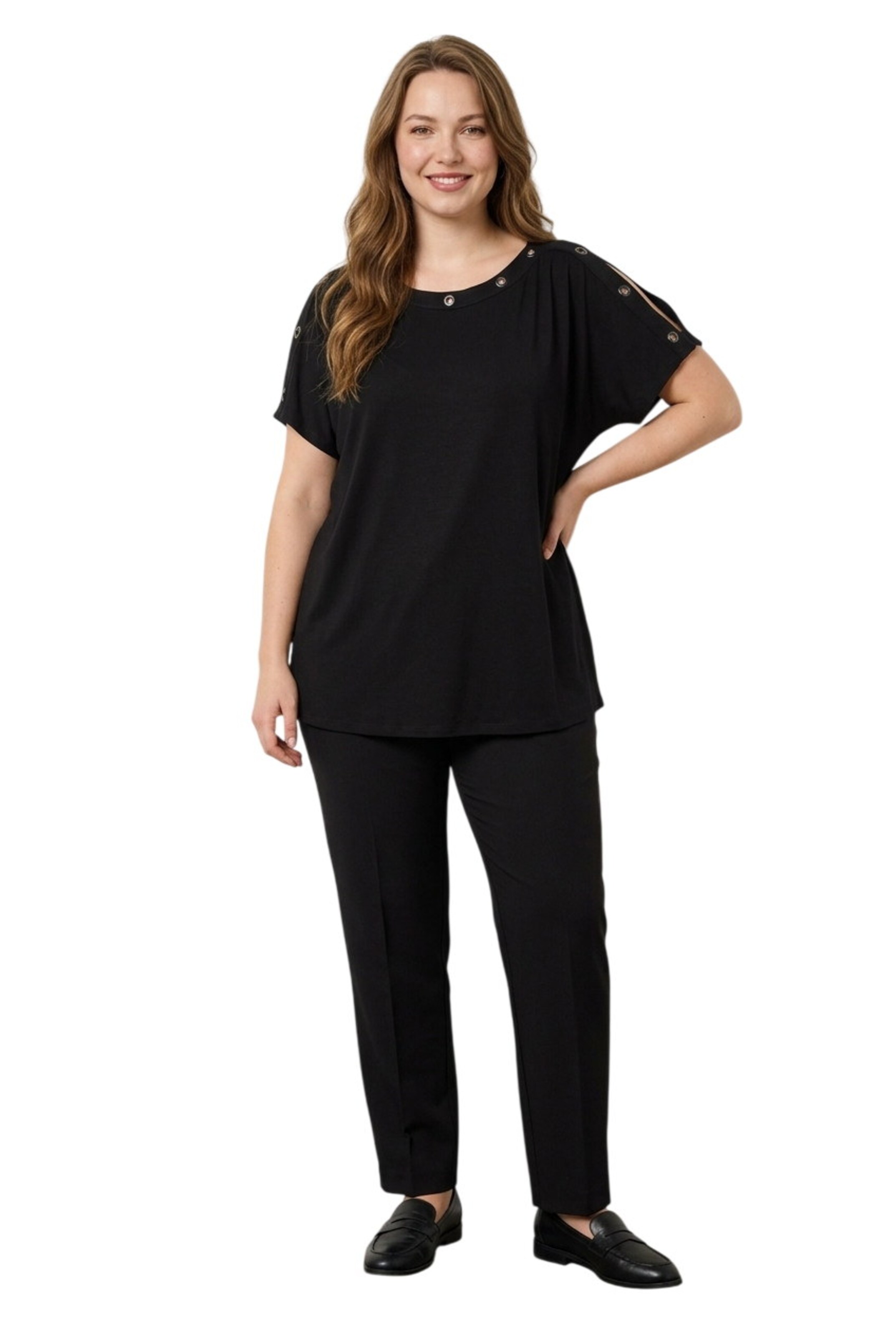 T-shirt Stil Diva en noir : devant