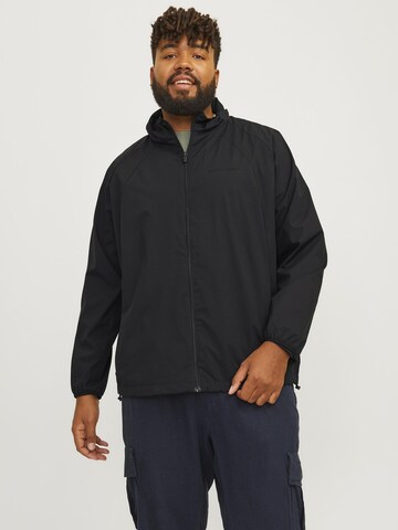 Veste mi-saison Jack & Jones Plus en noir : devant