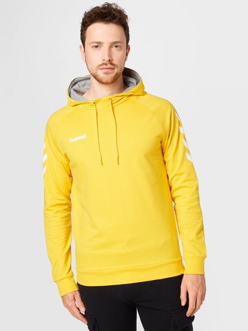 Hummel Sportsweatshirt in Geel: voorkant