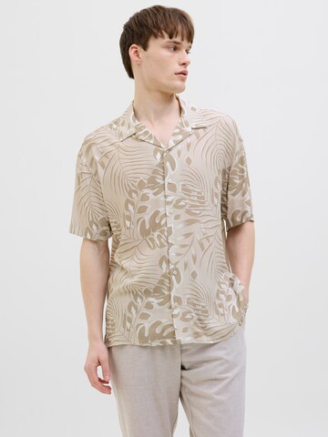 JJ Rebel Comfort fit Overhemd 'JREBBLOOM RESORT' in Beige