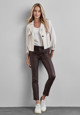 STREET ONE Slimfit Hose in Braun