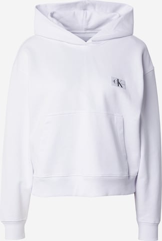 Sweat-shirt Calvin Klein Jeans en blanc : devant