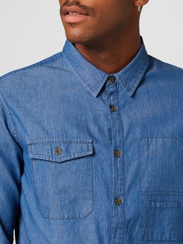 ABOUT YOU x Alvaro Soler Regular fit Button Up Shirt 'Baran' in Blue