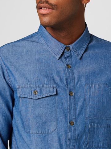 ABOUT YOU x Alvaro Soler Regular Fit Skjorte 'Baran' i blå
