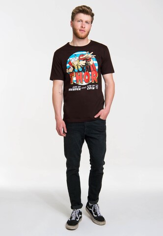 LOGOSHIRT Shirt 'Thor' in Bruin