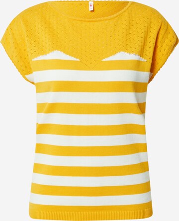 Blutsgeschwister Sweater 'New Wave Pinup' in Yellow: front