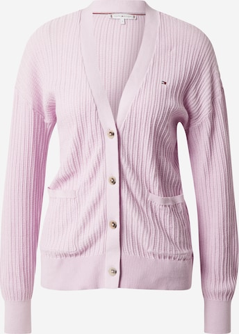 TOMMY HILFIGER Knit Cardigan in Purple: front