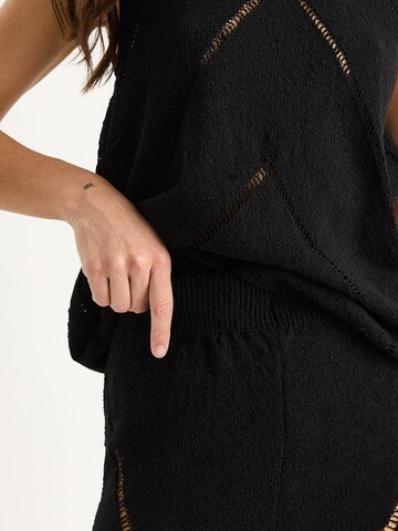 Bianco Lucci Set: Hose und Stricktop in Schwarz