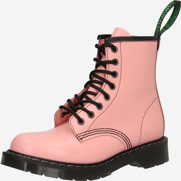 Solovair Lace-Up Ankle Boots in Pink: front