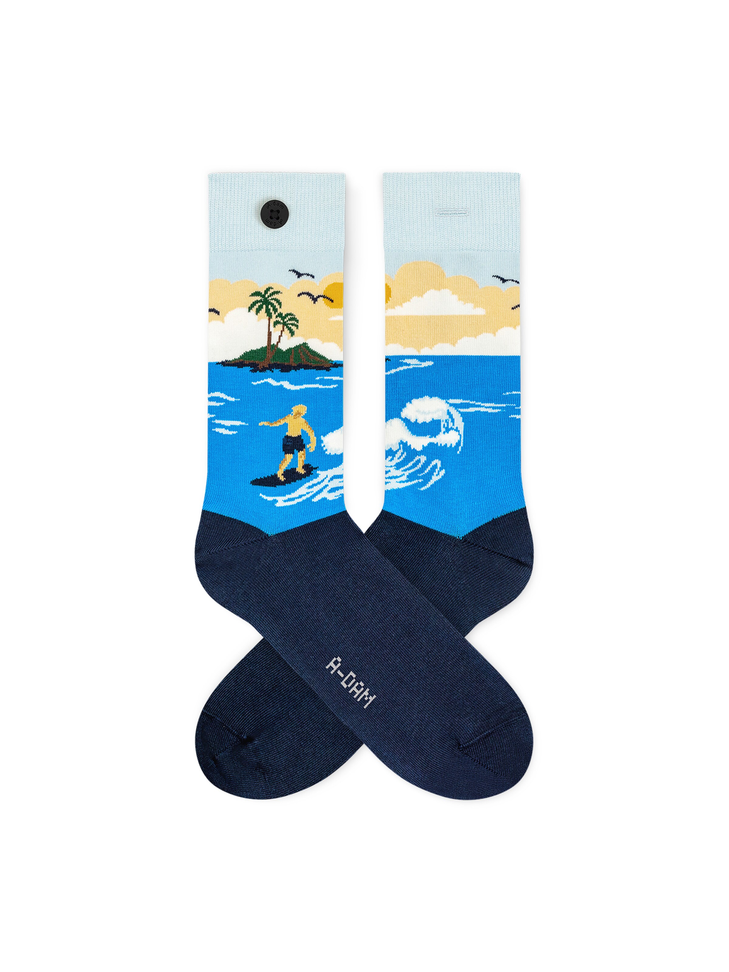 A-dam Socks 'Blue Surf' in Blue