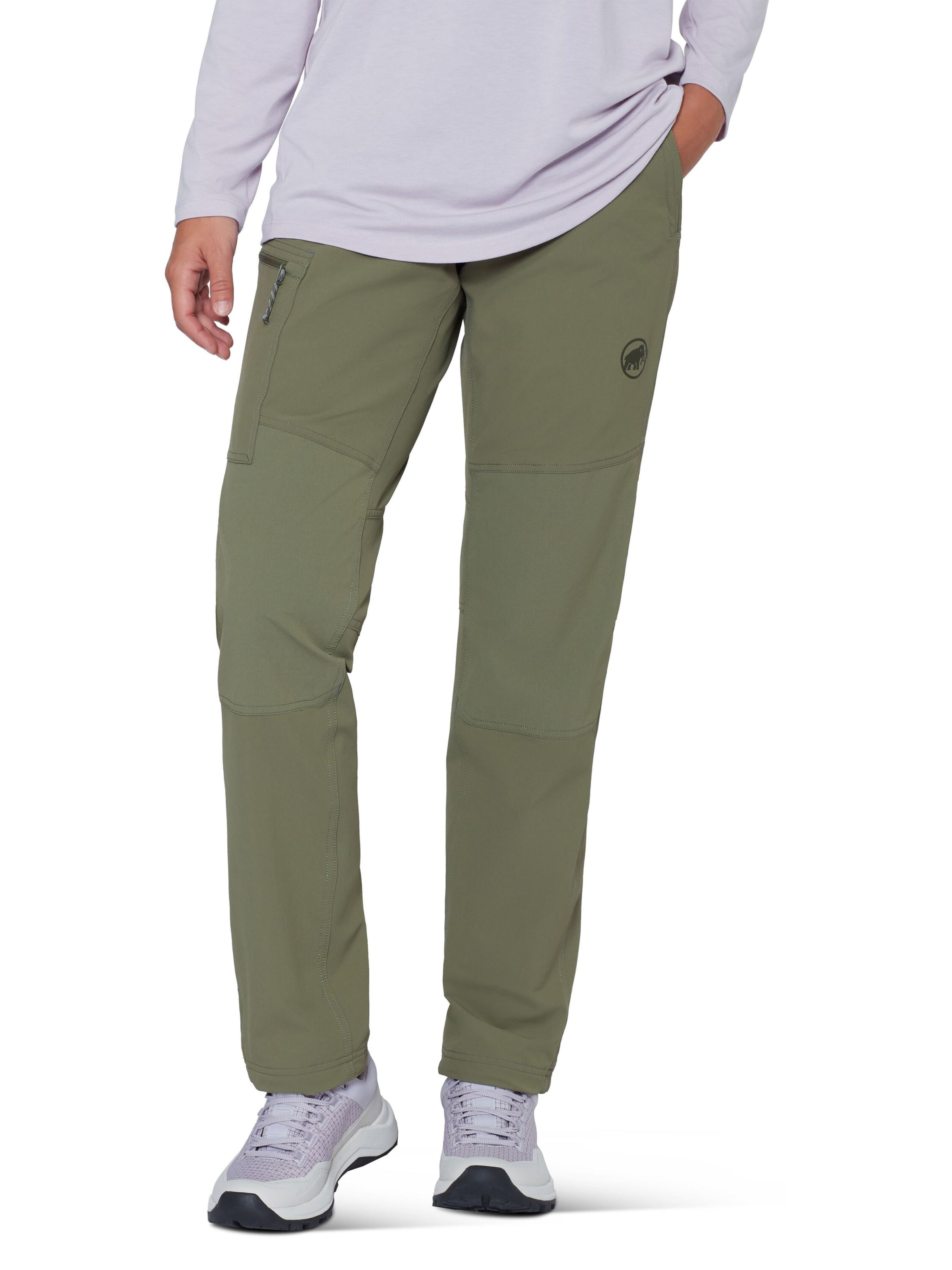 MAMMUT Regular Outdoor Pants in Green: front