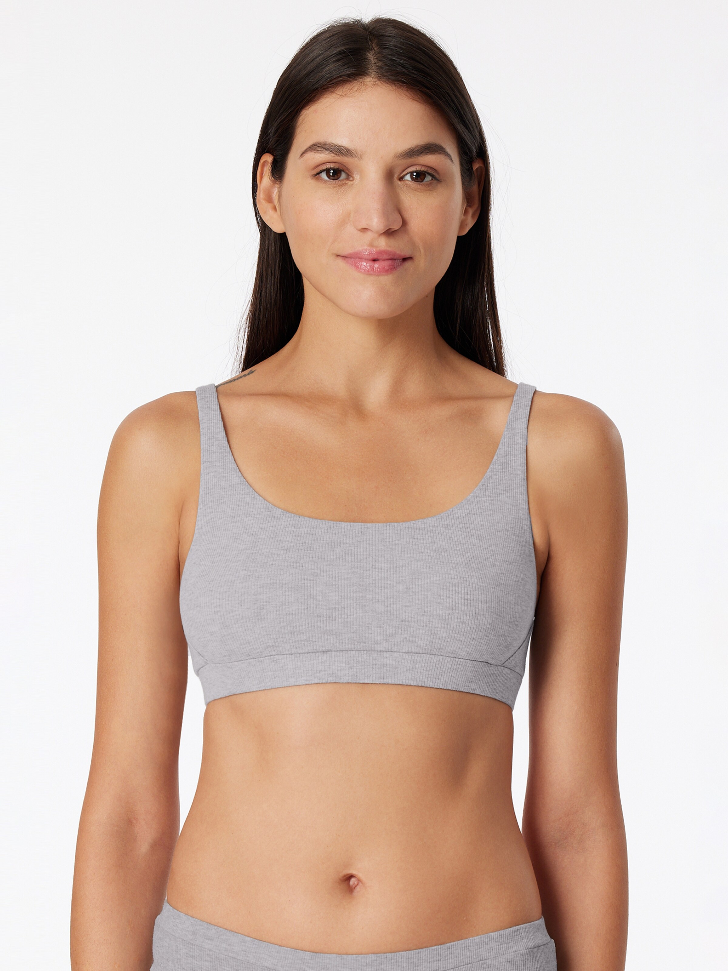 SCHIESSER Bustier BH ' Pure Rib ' in Grijs: voorkant