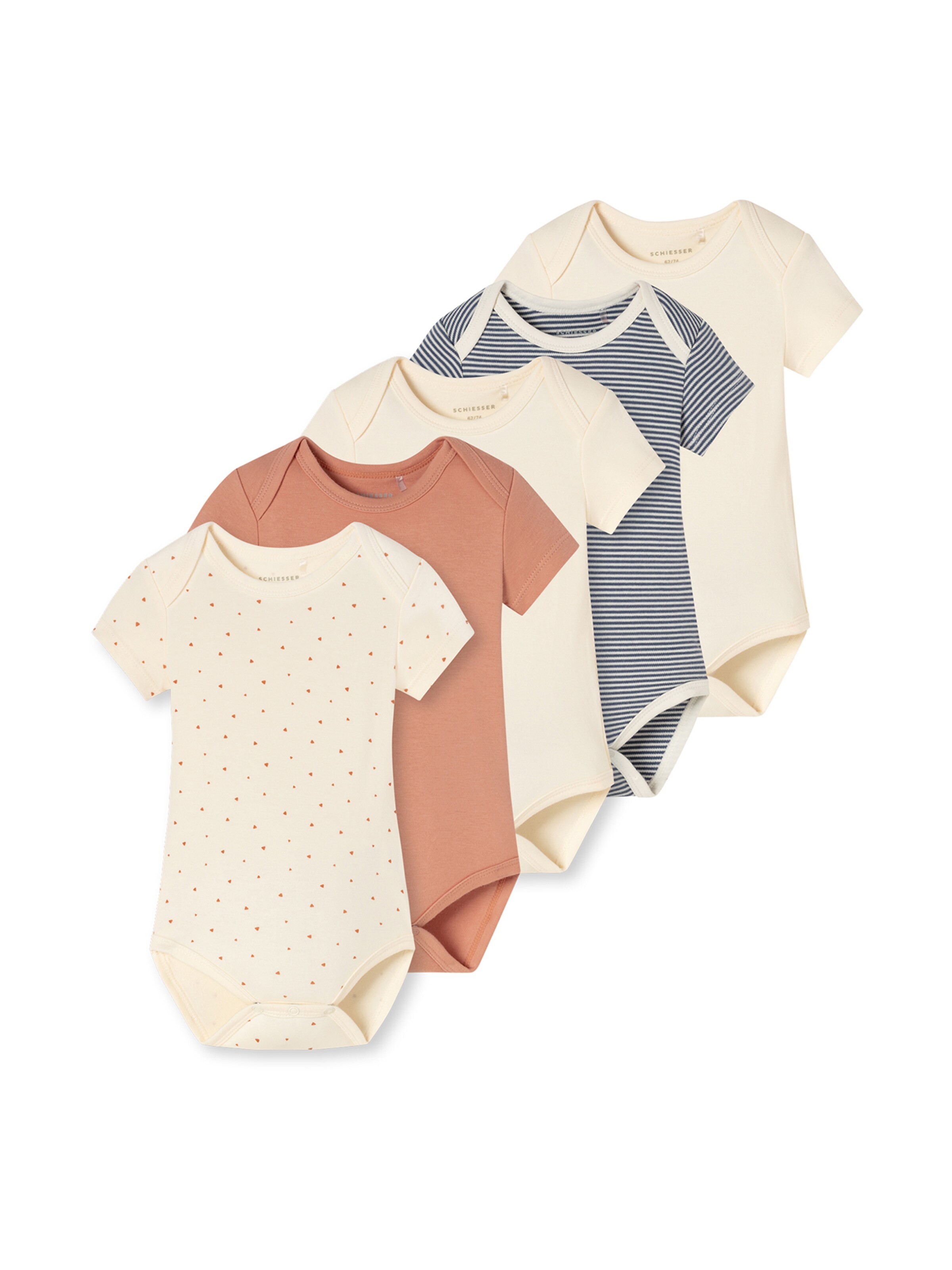 SCHIESSER Rompertje/body ' Fine Rib Multi ' in Blauw: voorkant