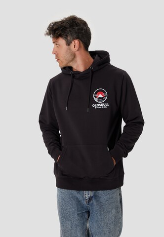 Oldskull Kapuzensweatshirt in Schwarz: Vorderseite