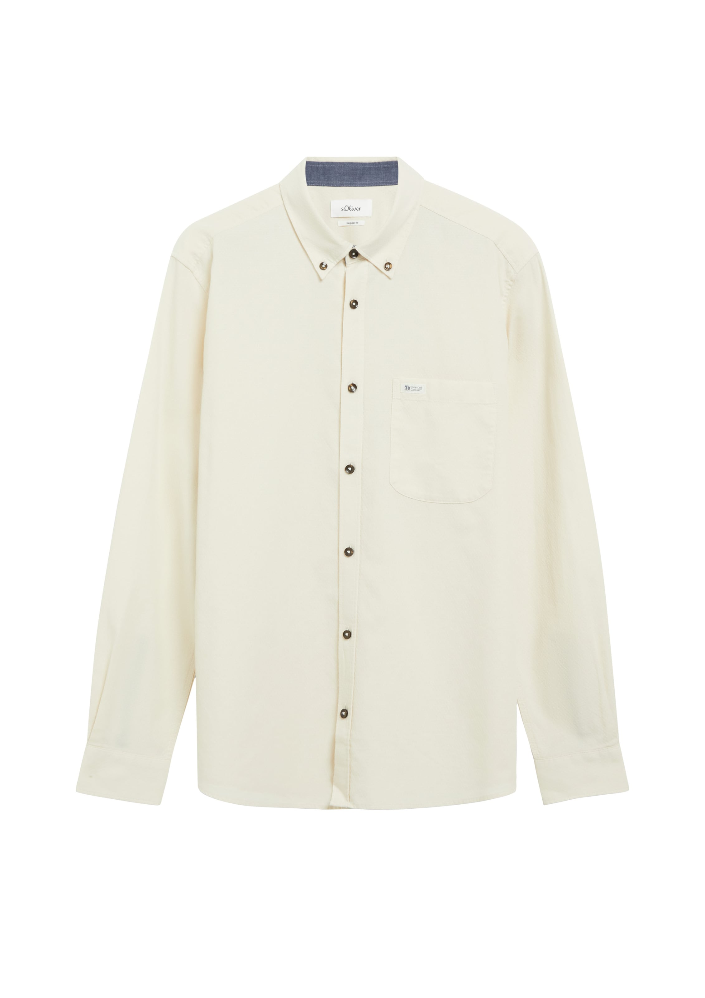 s.Oliver Button Up Shirt in Beige: front