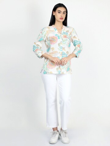 VICCI Germany Lässige Bluse, gerader Schnitt, Seitenschlitze, Model trägt Größe 36 in Mischfarben