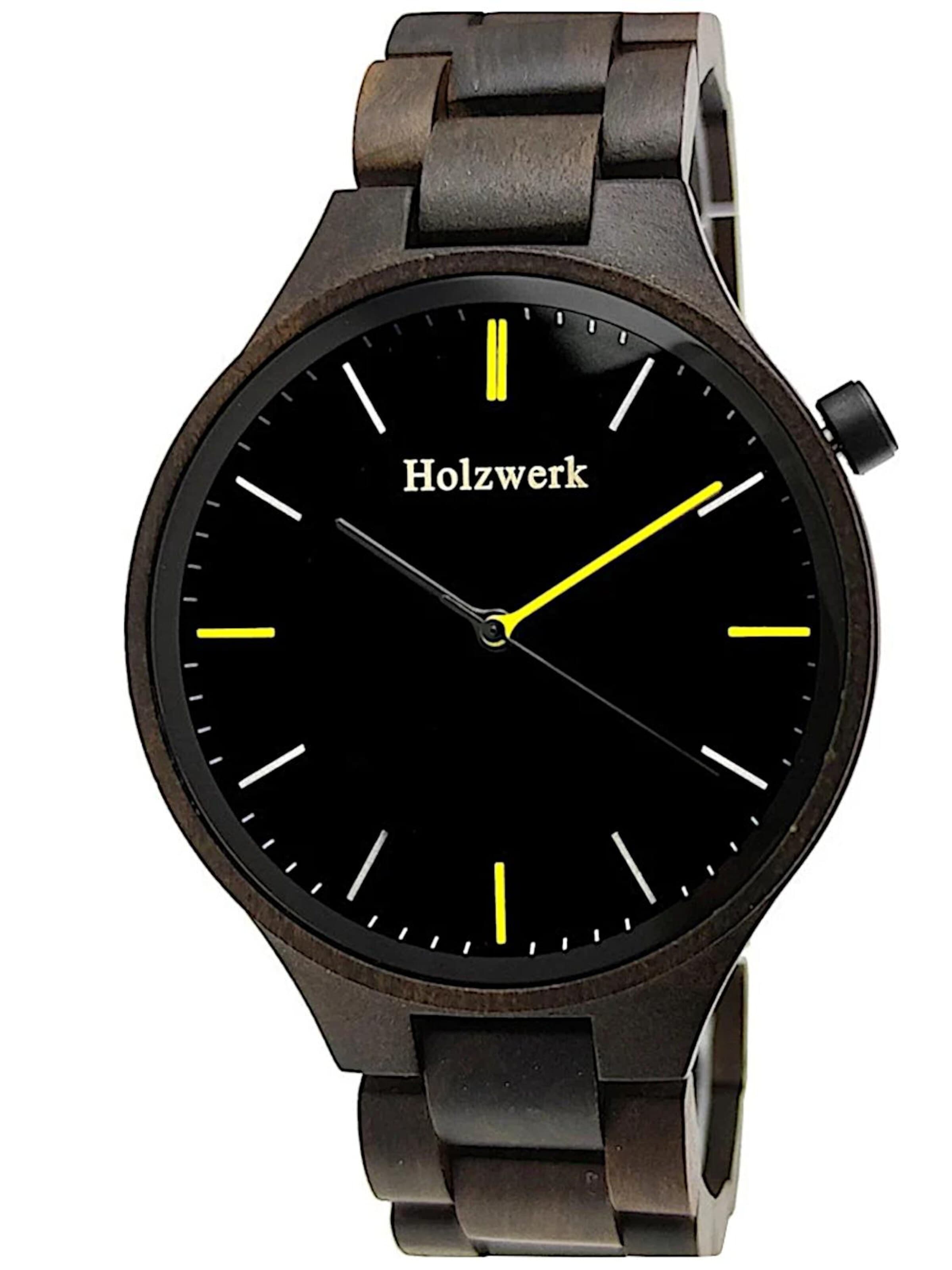 Holzwerk Analoguhr 'ERKNER'‌‌‌‌‌‌‌‌ in Braun: Vorderseite