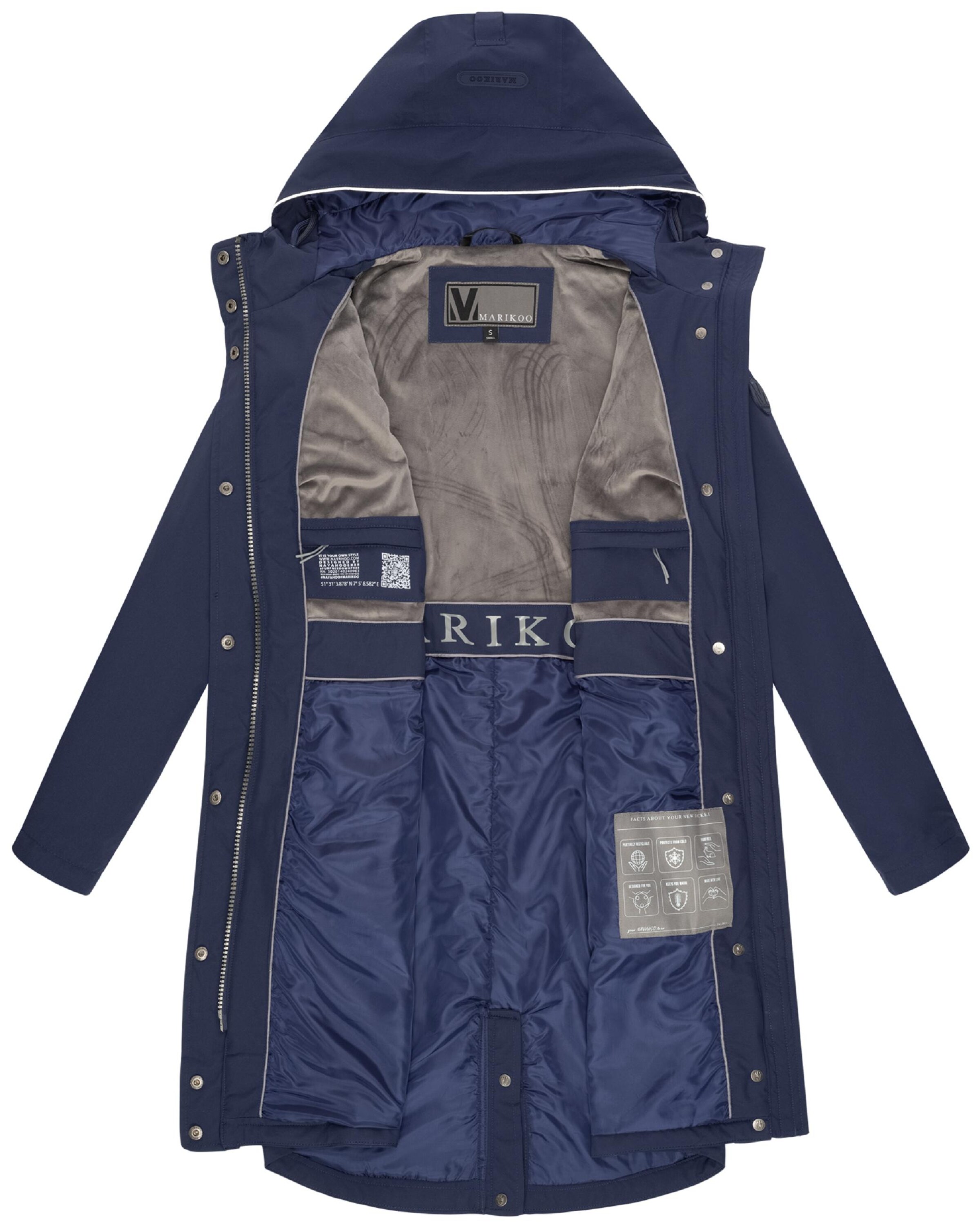 Palton de primăvară-toamnă 'Megumii 16' de la MARIKOO pe albastru